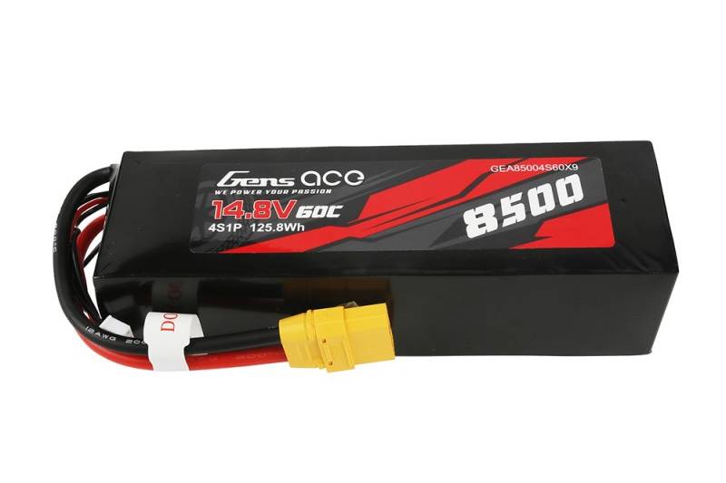 Gens ace 8500mAh 14.8V 60C 4S1P Lipo Battery Pack XT90